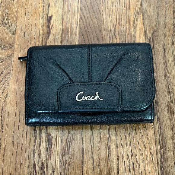 Coach Handbags - Coach Pleated Black Leather Wallet